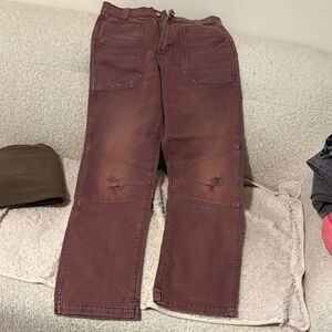 RHUDE Men's Rust Brown Workwear Jeans